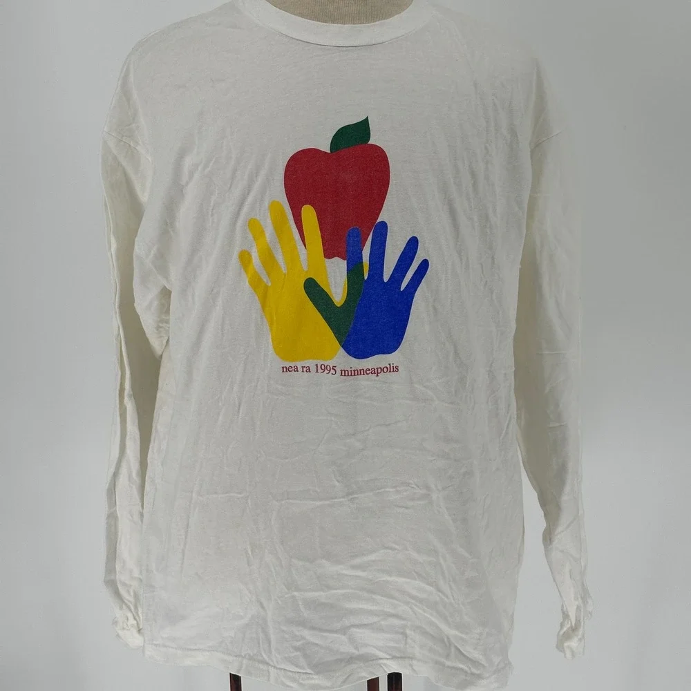 Vintage 1995 Union Single Stitch NEA RA‎ Minneapolis Long Sleeve Shirt XXL White